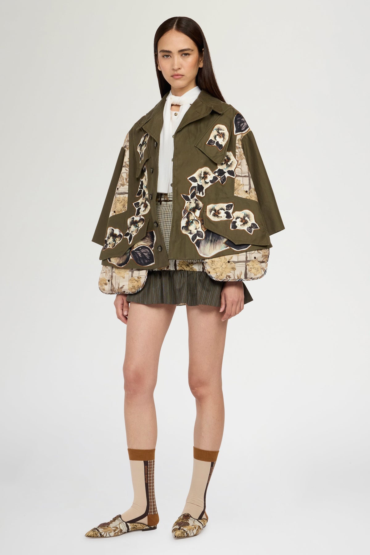 Pansy Patchwork Flared Parka