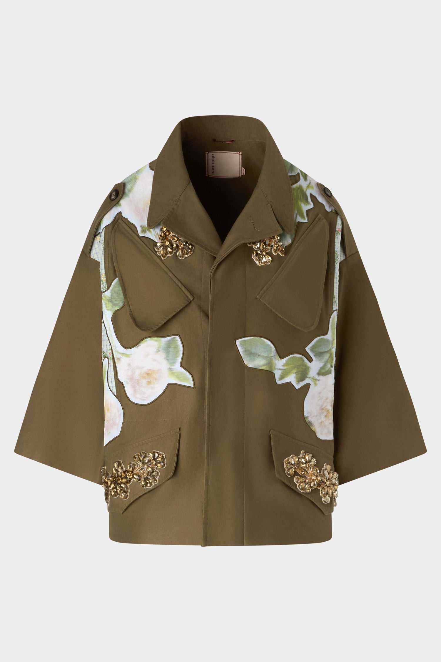 Bronze Bloom Patchwork Flared Parka