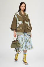 Bronze Bloom Patchwork Flared Parka