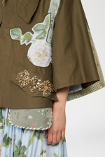 Bronze Bloom Patchwork Flared Parka
