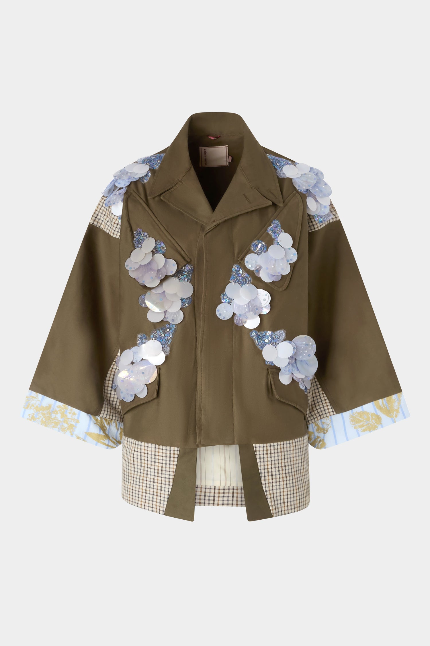 Floral Sequin Kimono Parka