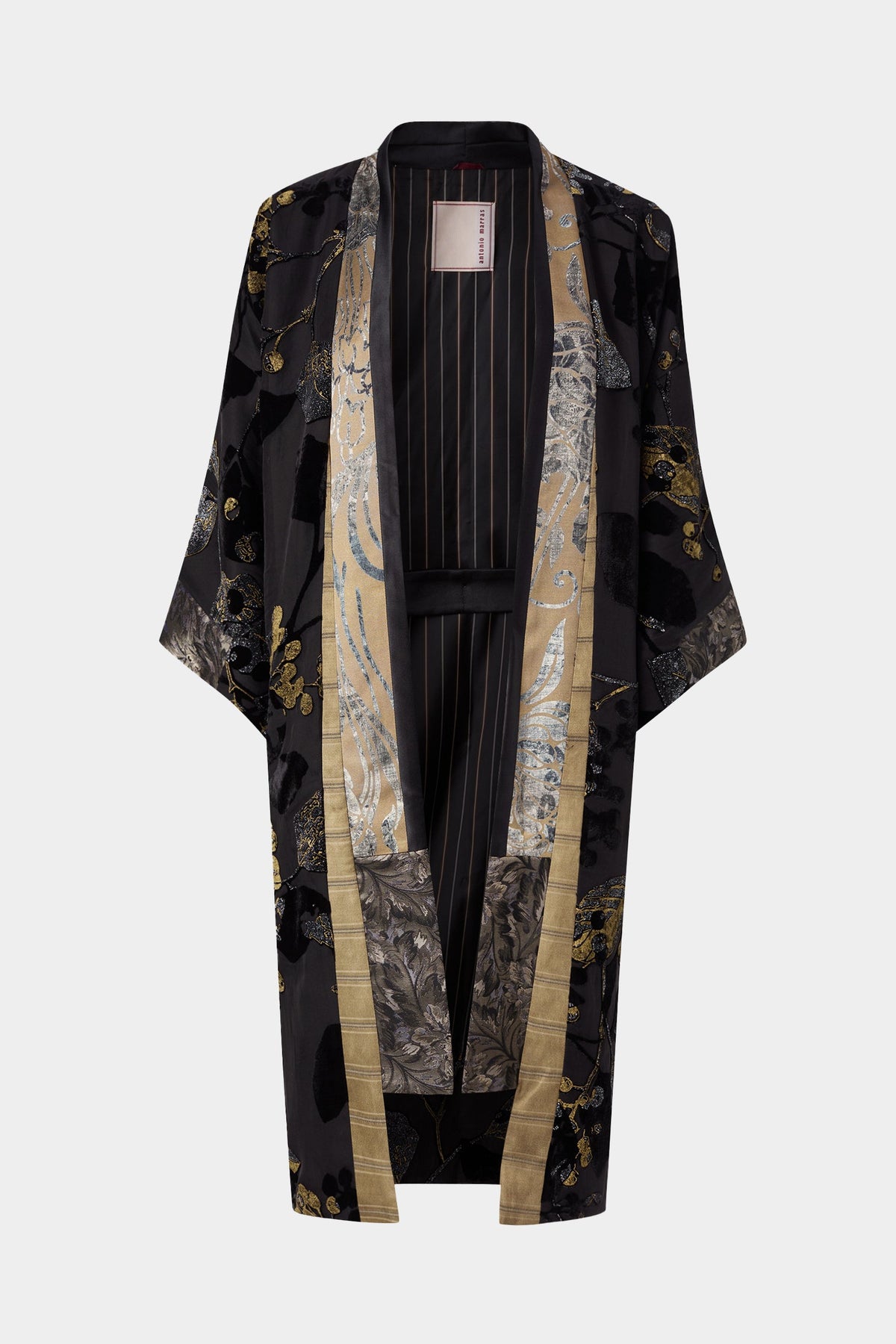 Black and Gold Devoré Kimono
