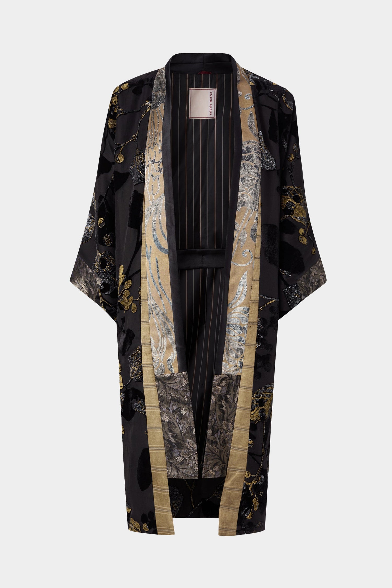 Black and Gold Devoré Kimono