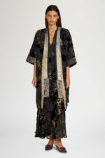 Black and Gold Devoré Kimono