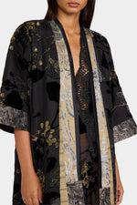 Black and Gold Devoré Kimono