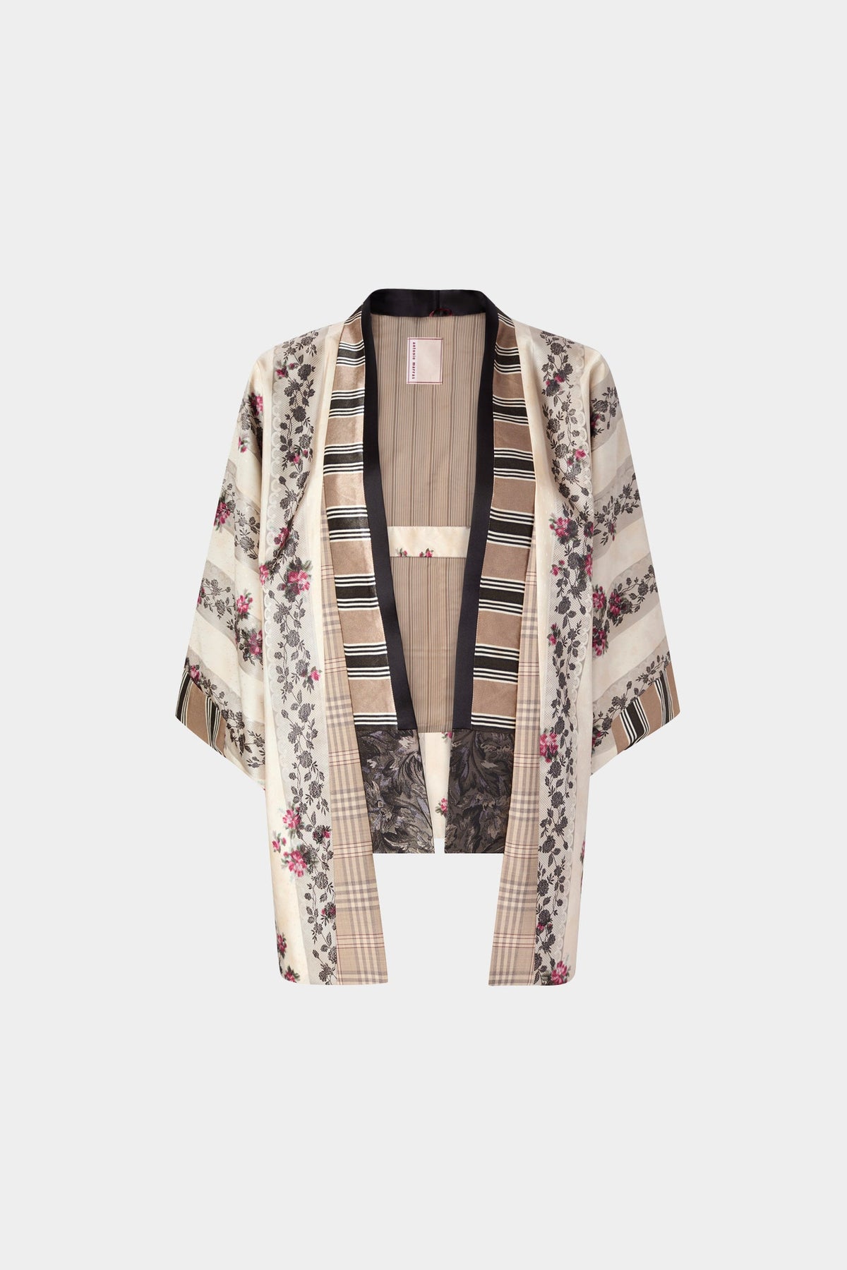 Patchwork Jacquard Moiré Kimono