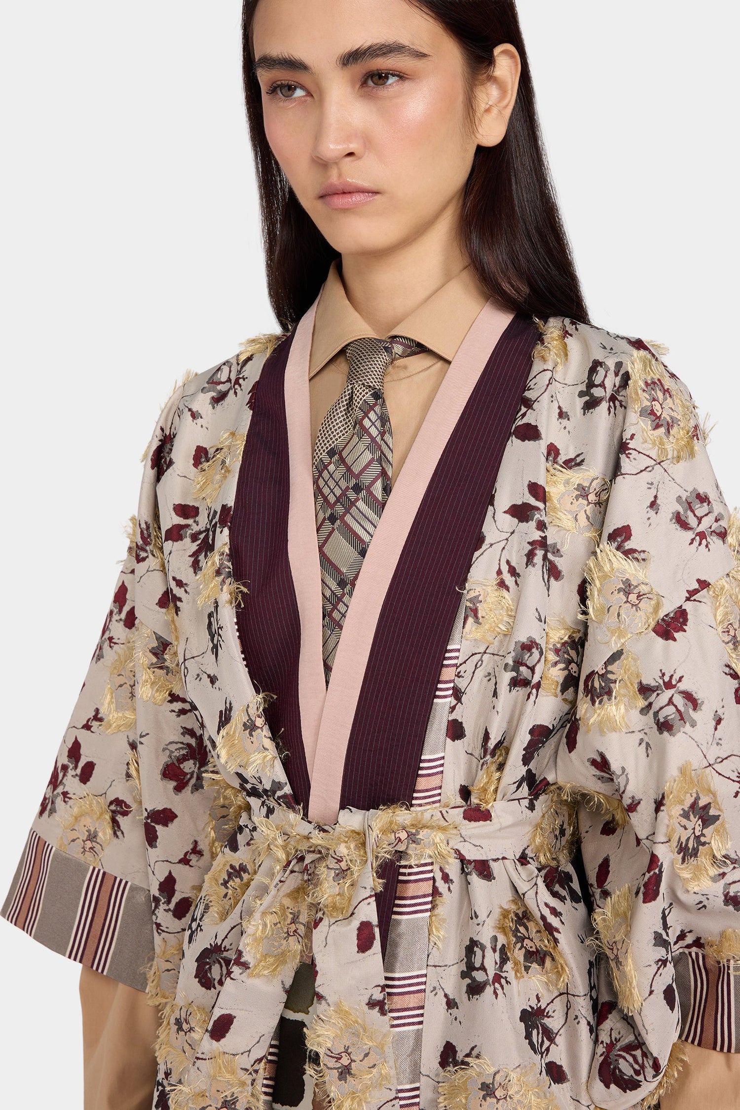Ivory Floral Patchwork Kimono