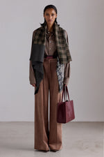Patchwork Checked Asymmetric Shawl