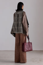 Patchwork Checked Asymmetric Shawl