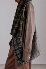 Patchwork Checked Asymmetric Shawl