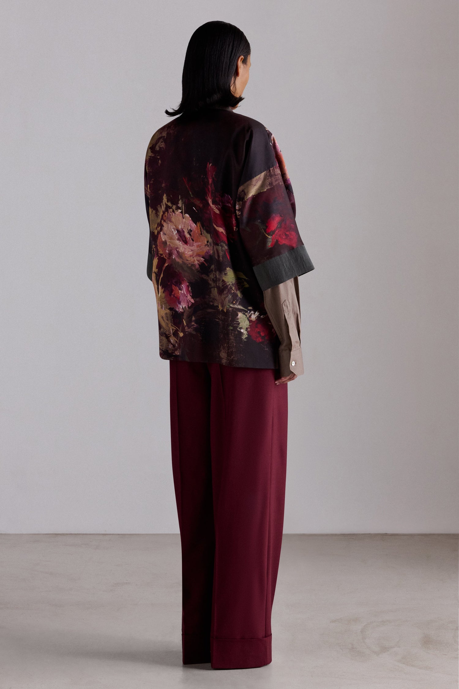 Painterly Rose Silk Kimono
