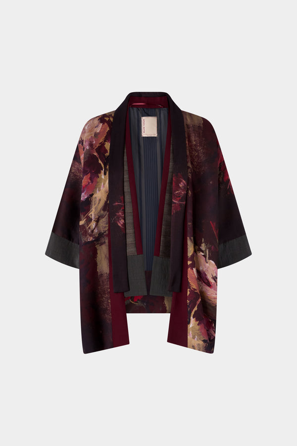 Painterly Rose Silk Kimono