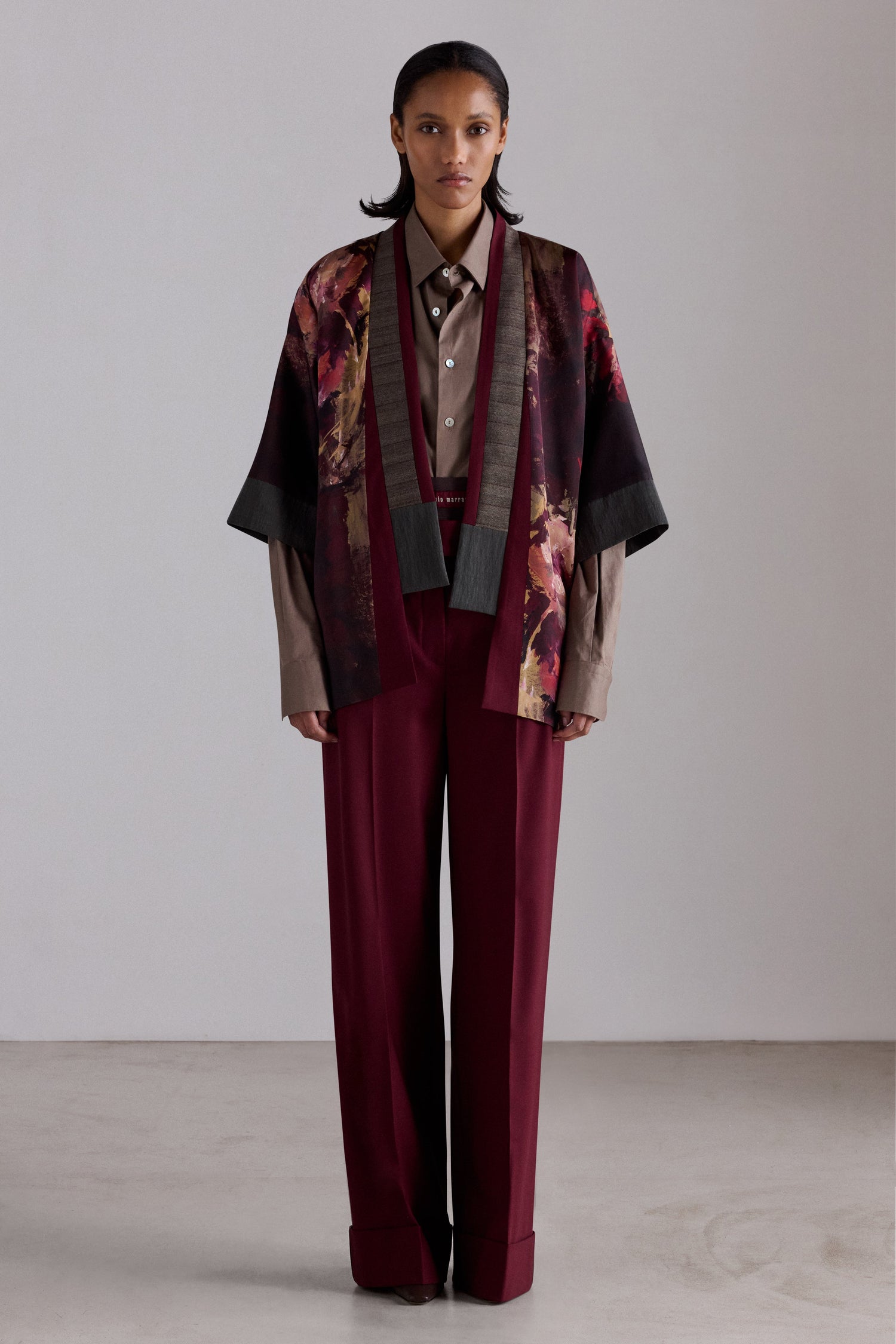 Painterly Rose Silk Kimono