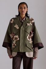 Floral Appliqué Parka