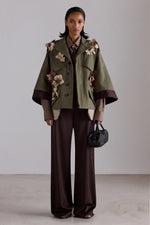 Floral Appliqué Parka
