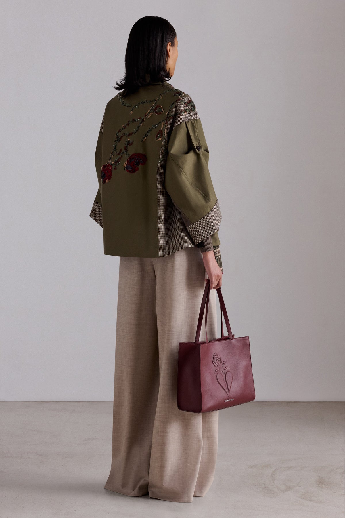 Embroidered Tweed Parka