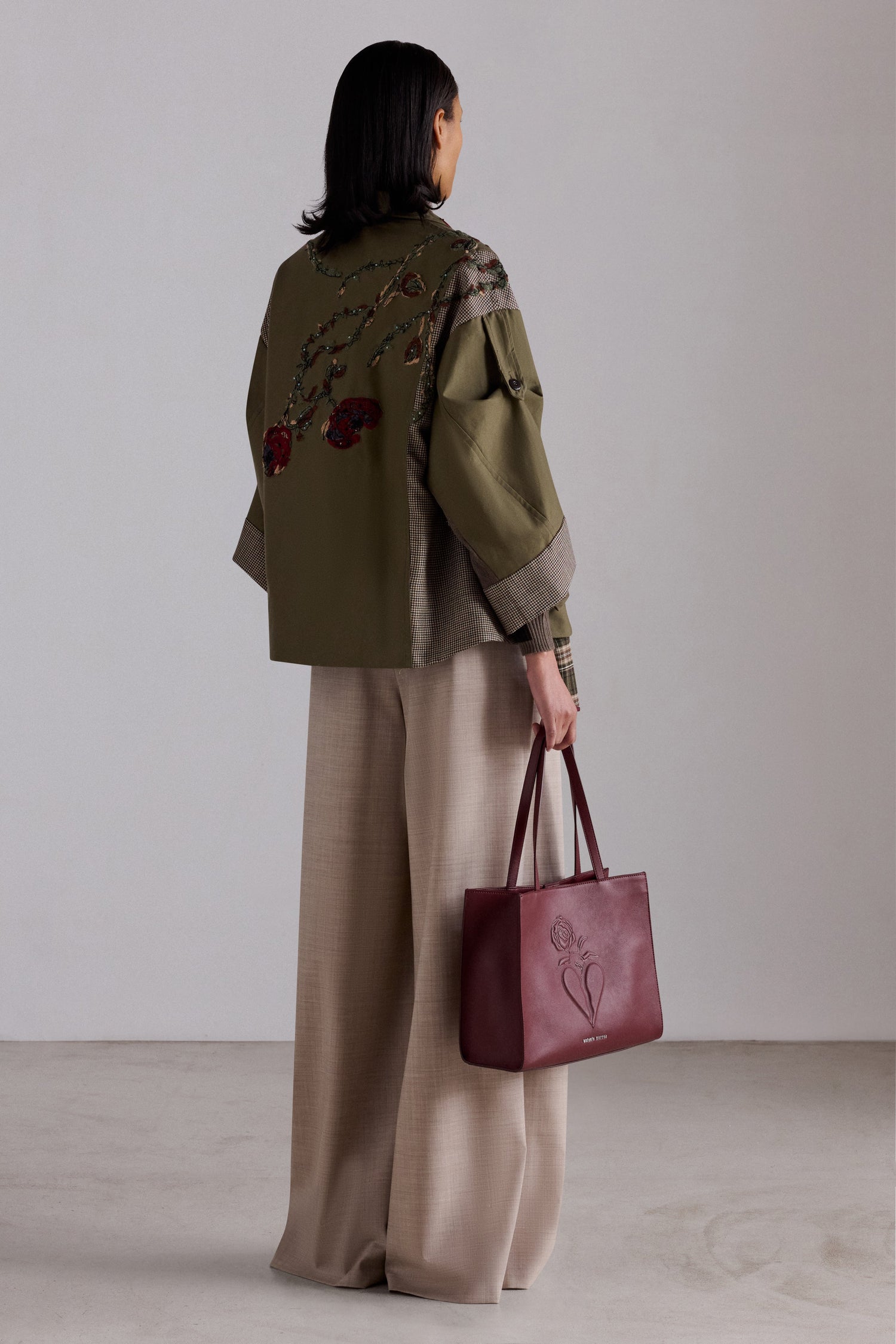 Embroidered Tweed Parka