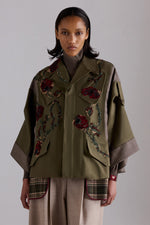 Embroidered Tweed Parka