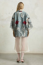 Regular Kimono with Embroidered Flowers
