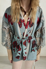Regular Kimono with Embroidered Flowers