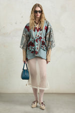 Regular Kimono with Embroidered Flowers