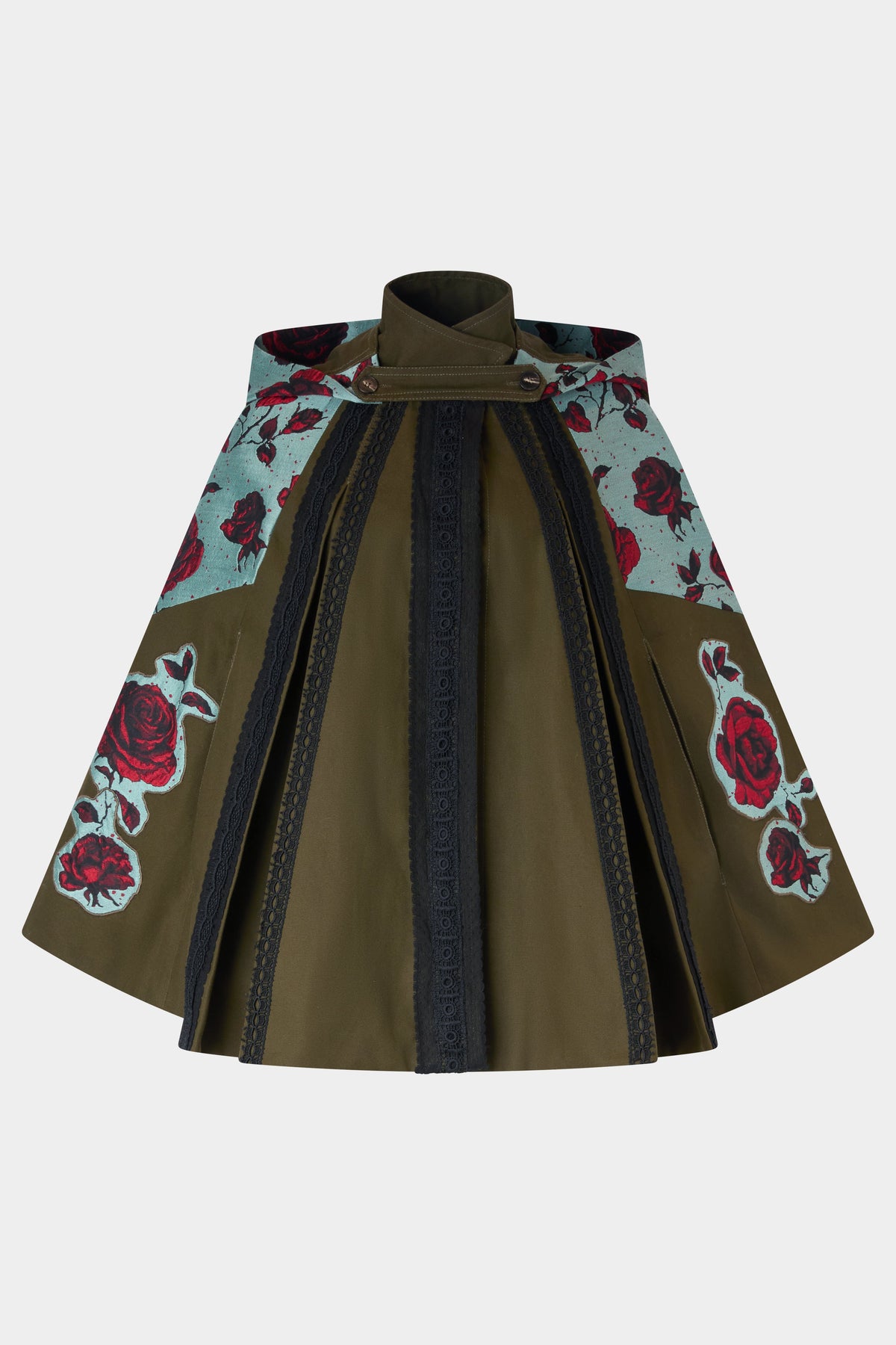 Hooded Parka with Rose Jacquard