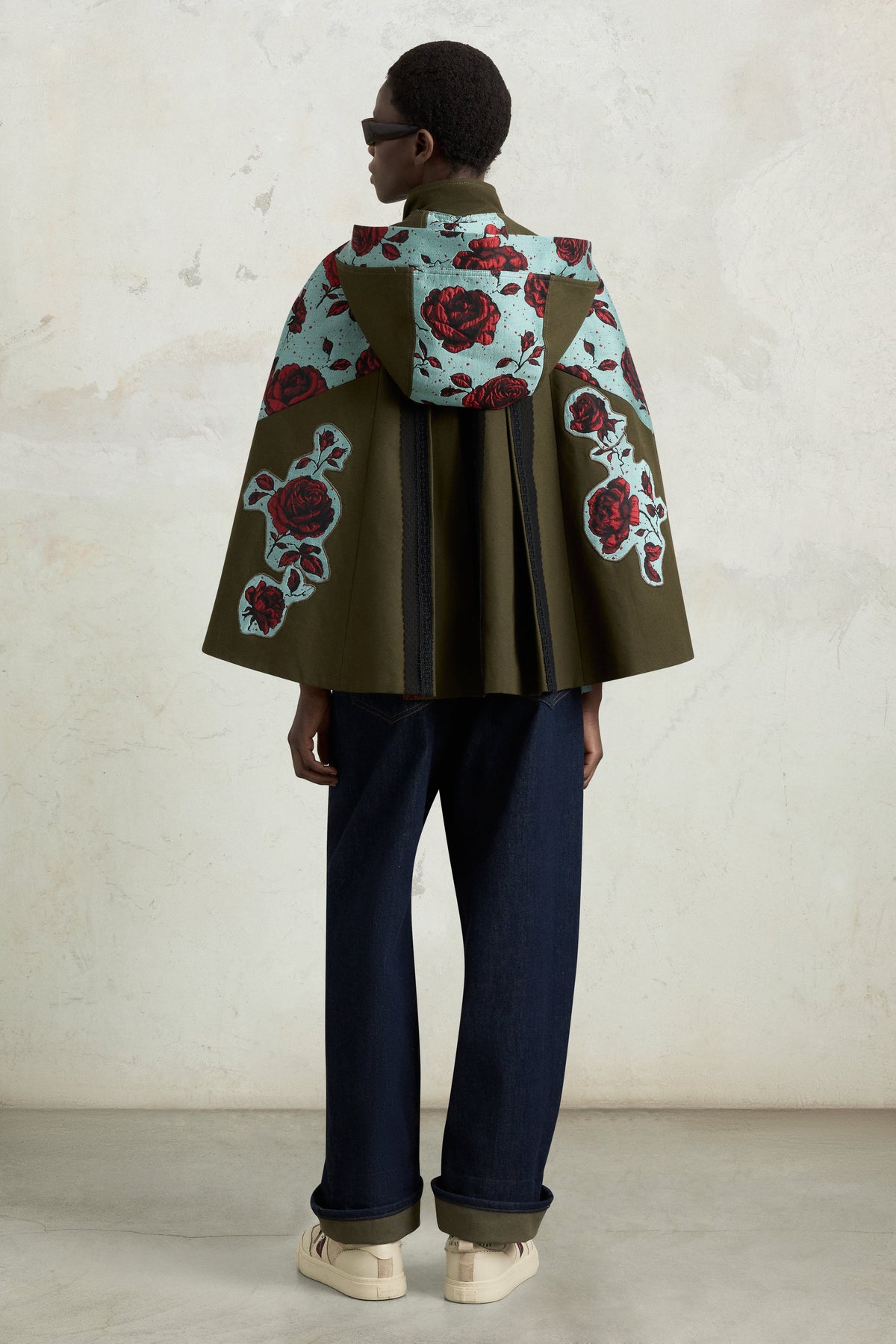 Hooded Parka with Rose Jacquard