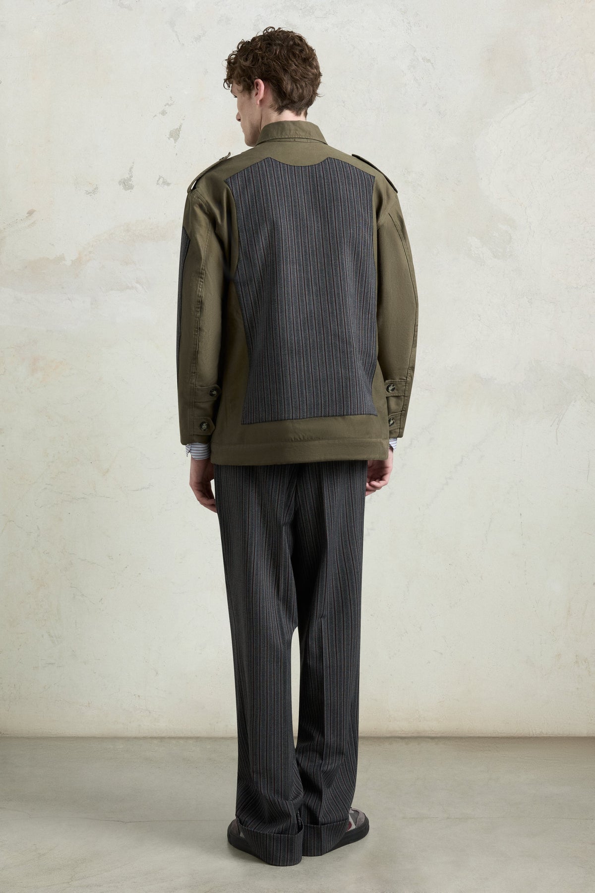 Pinstripe Panel Parka