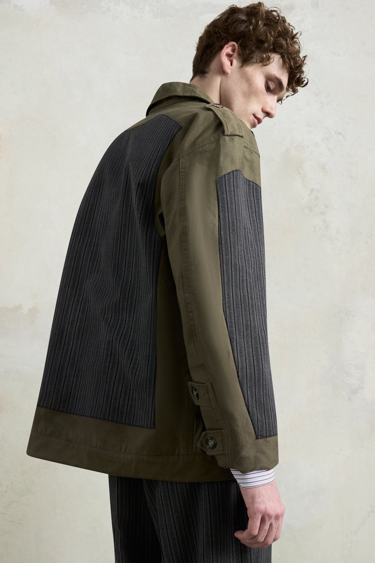 Pinstripe Panel Parka