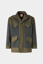 Pinstripe Panel Parka