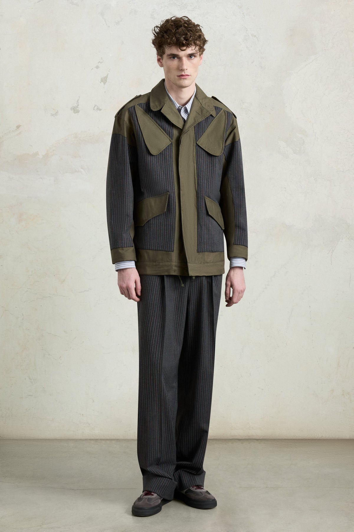 Pinstripe Panel Parka