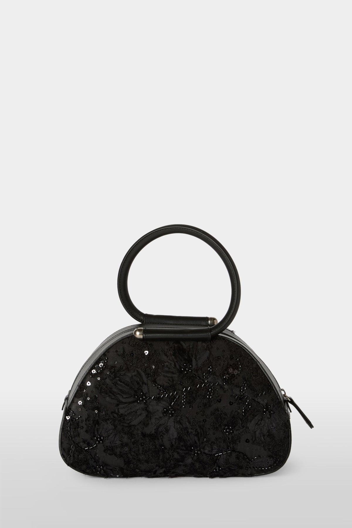 Black Caragol Bag with Sequin Embroidery