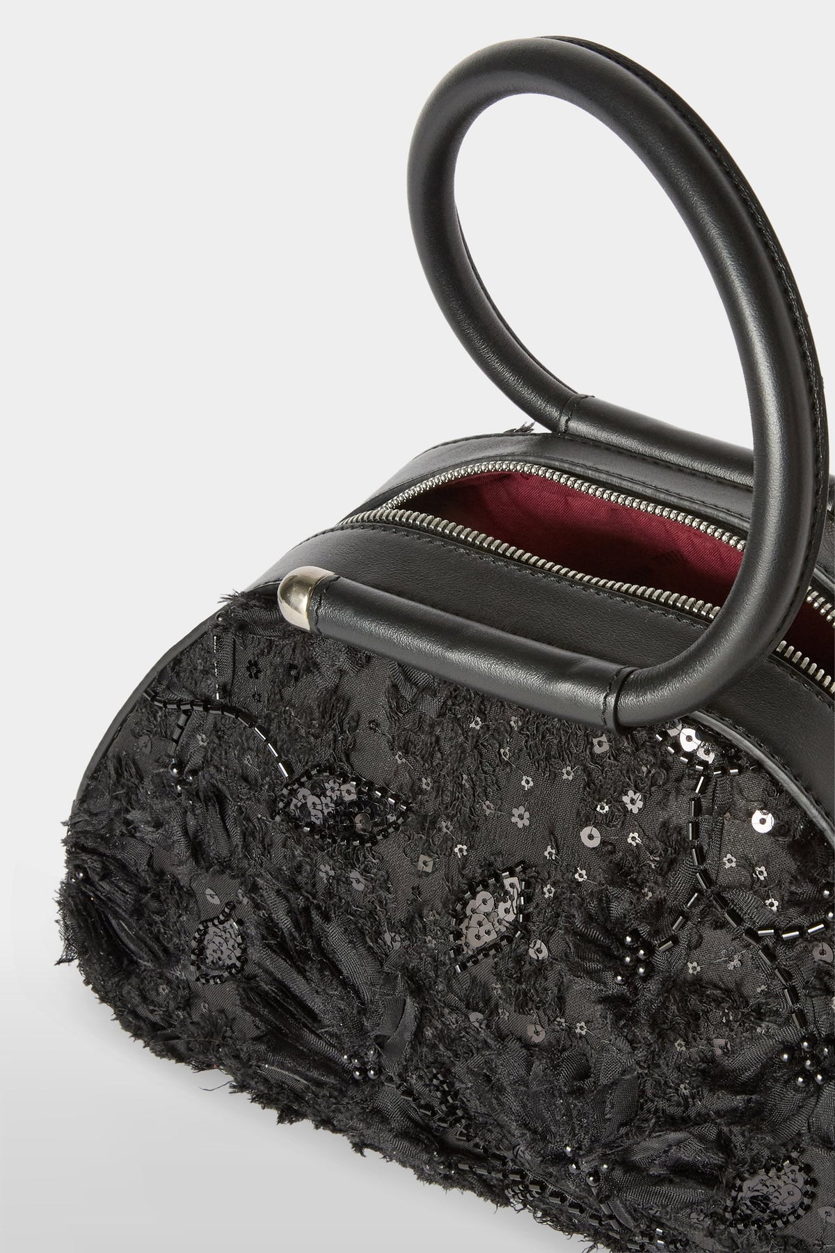 Black Caragol Bag with Sequin Embroidery