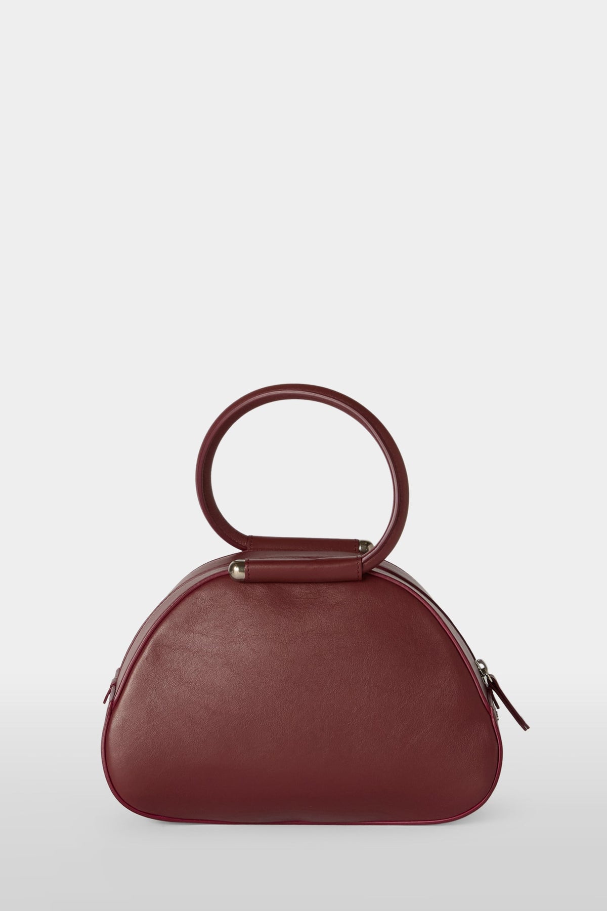 Burgundy Caragol Bag with Floral Embroidery