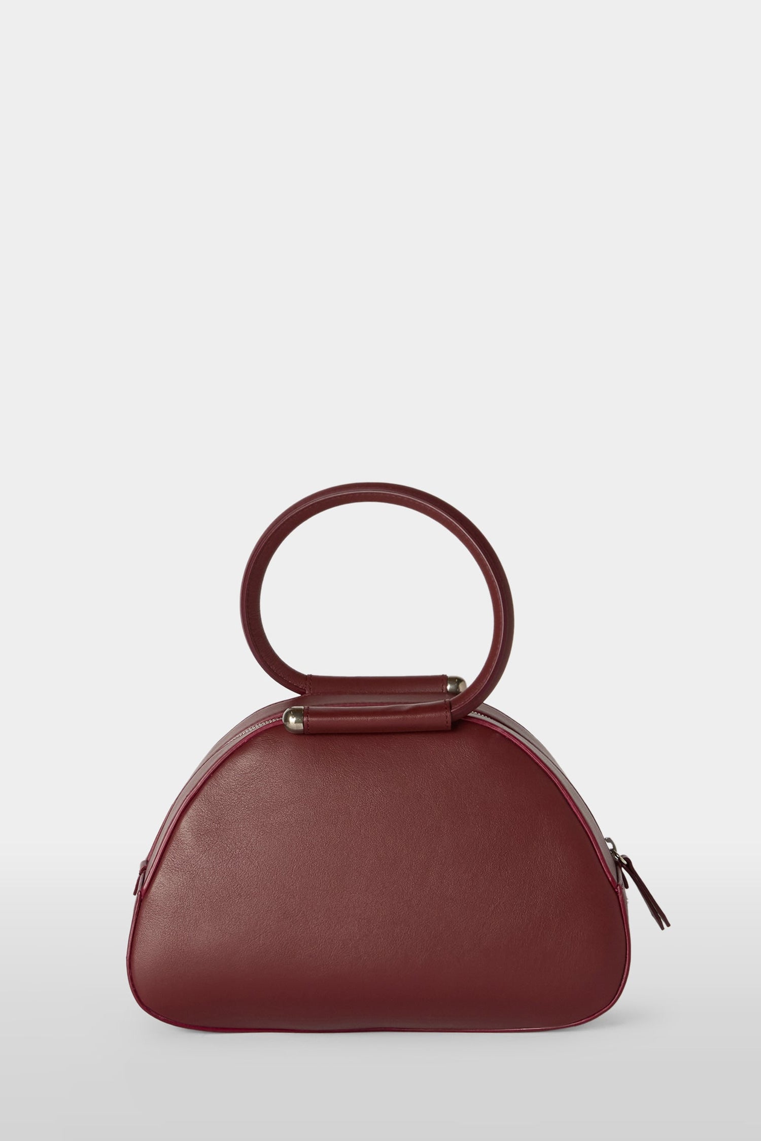 Burgundy Caragol Bag with Floral Sequin Embroidery