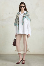 Floral Silk Jabot Robespierre Shirt