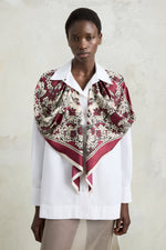 Burgundy Floral Robespierre Shirt