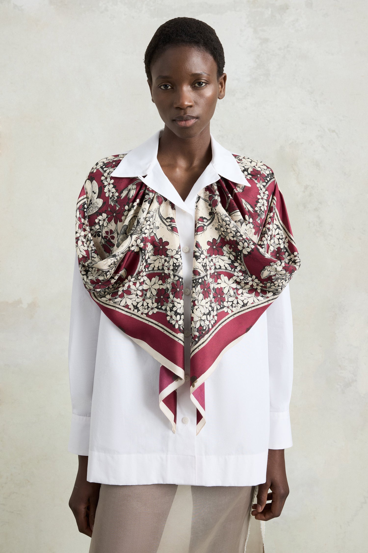 Burgundy Floral Robespierre Shirt