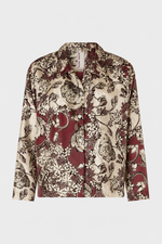 Burgundy Floral Pajama Shirt