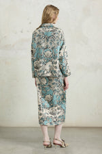 Turquoise Floral Pajama Shirt