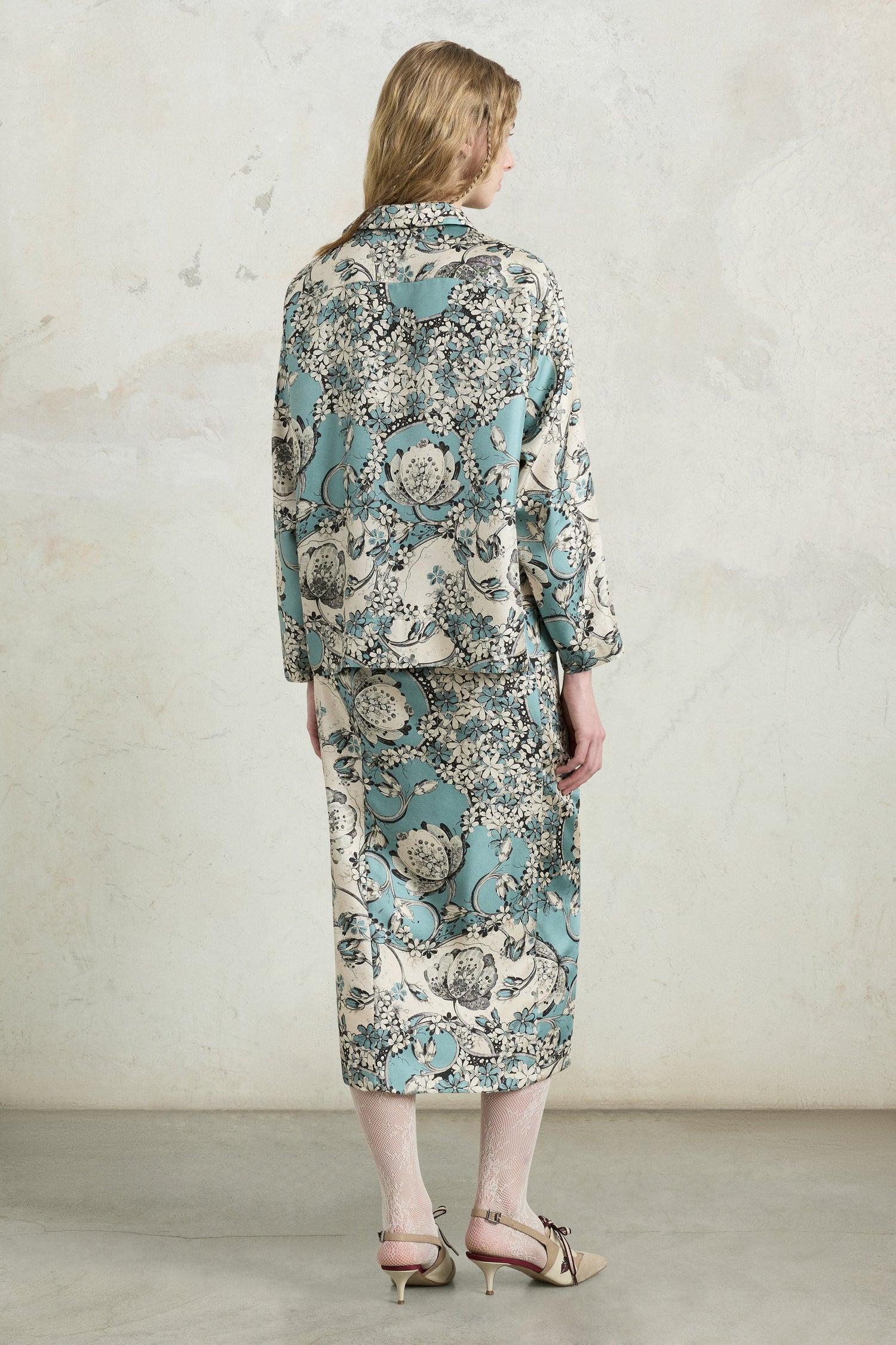 Turquoise Floral Pajama Shirt