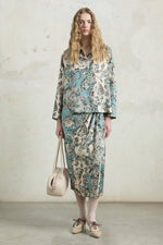 Turquoise Floral Pajama Shirt