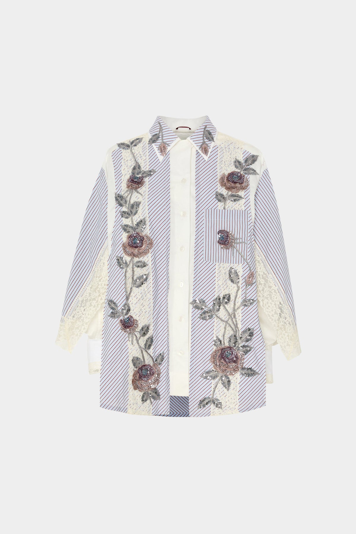 Patchwork Robespierre With Rose Embroidery