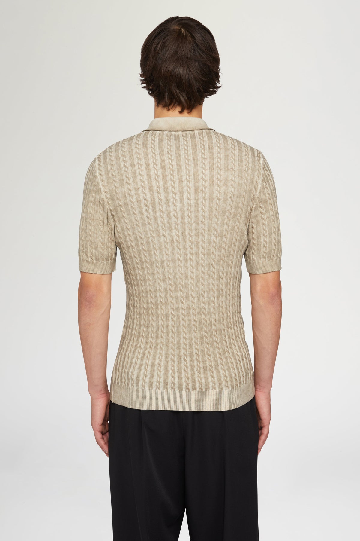 Beige Knit Polo