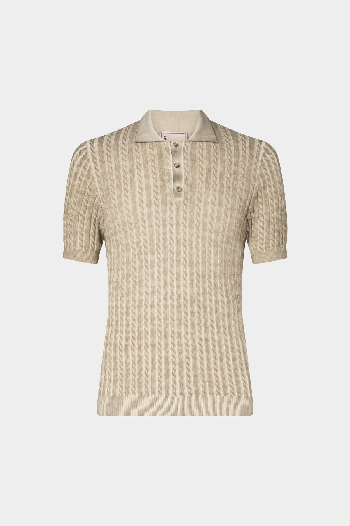 Beige Knit Polo