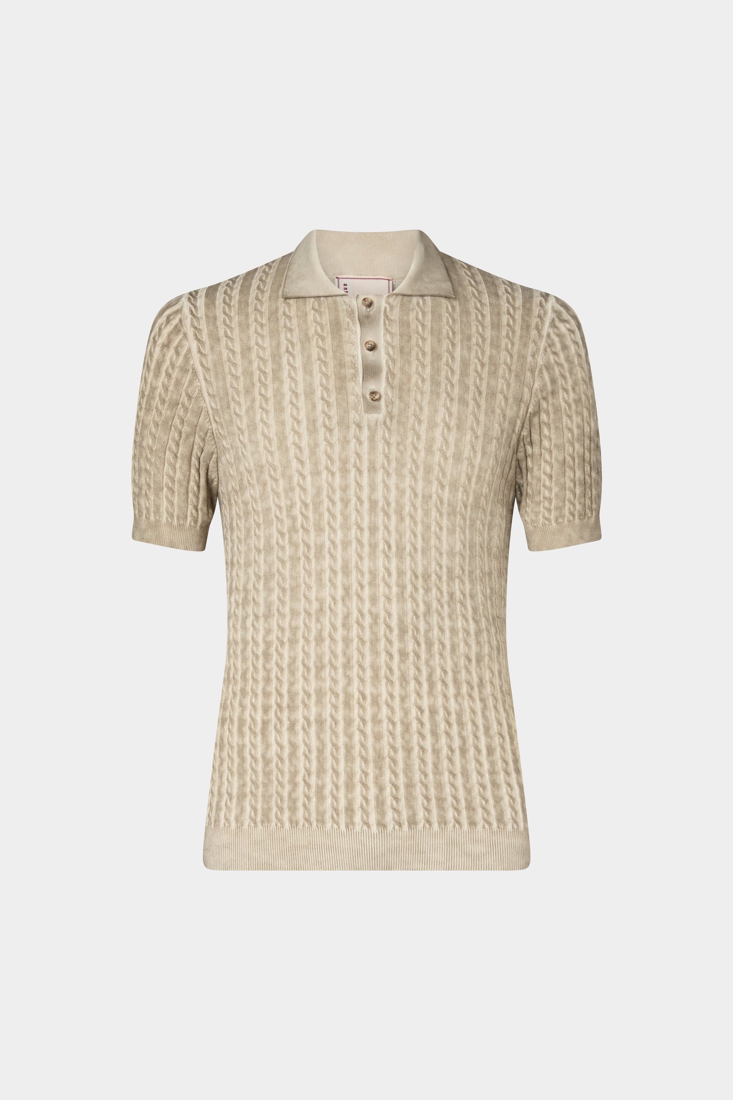 Beige Knit Polo
