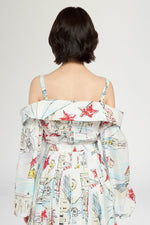 Alghero Print Boat-Neck Shirt
