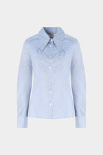 Cotton Shirt with Contrasting Striped Insert