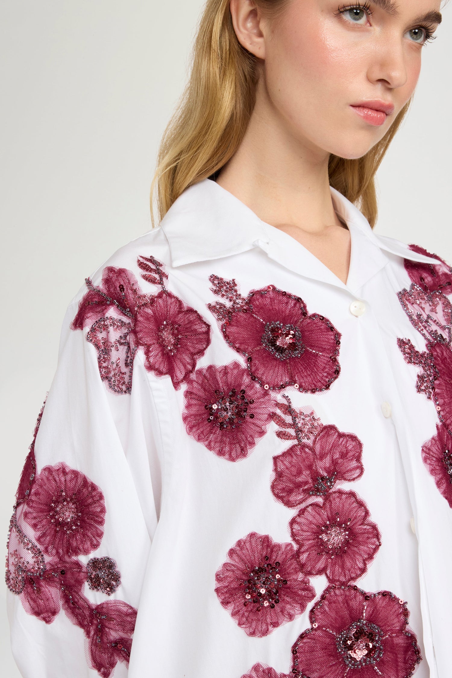 Robespierre Shirt With Floral Appliqués