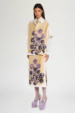 Beige Floral Silk Bowling Shirt